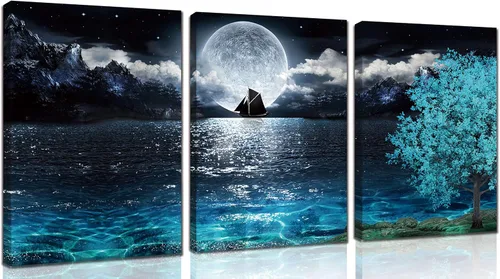 Miniatura 16 de Decoración de Pared Verde Azulado para Oficina - Citas Inspiradoras Arte de Pared de Árbol - Arte de Pared en Lienzo Grande Decoración Verde Azulado