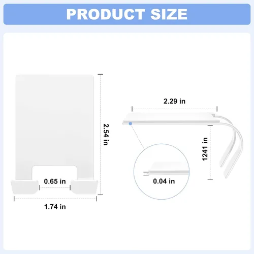 Miniatura 4 de VIS'V Soporte adhesivo para maquinilla de afeitar, ganchos de pared para él y ella, metal, impermeable, blanco, 2