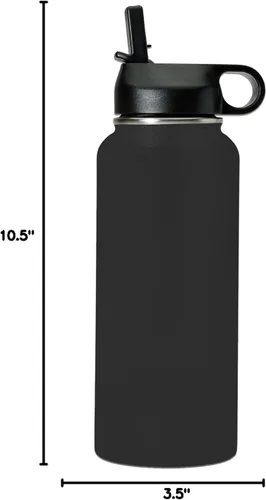 Miniatura 8 de LaserGram Botella de agua personalizada, hombre haciendo slam dunk de baloncesto, de acero inoxidable, de doble pared con aislamiento al vacío