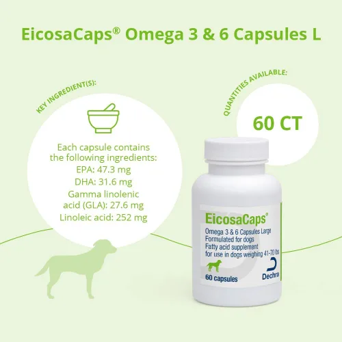 Miniatura 2 de EicosaCaps® Omega 3 y 6 cápsulas para perros, 60