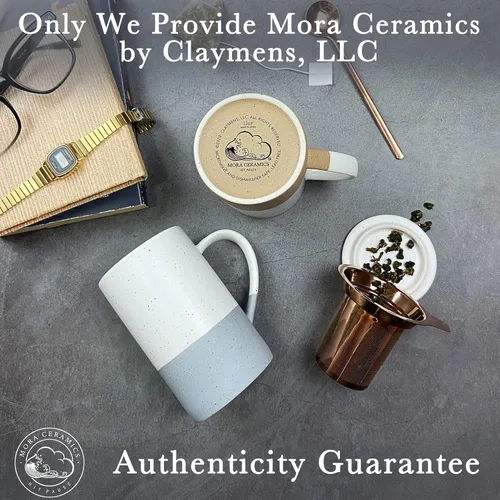 Miniatura 8 de Taza de Té Mora Ceramics con Infusor de Hojas Sueltas, Cuchara y Tapa, 12 oz, Taza de Café Apta para Microondas y Lavavajillas - Esmalte Cerámico