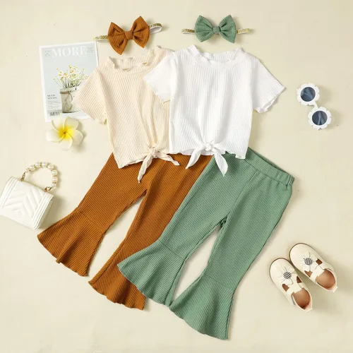 Miniatura 62 de Kucnuzki Conjunto de ropa para bebé niña pequeña, camisa de manga con volantes, pantalón floral, ropa de otoño e invierno para niña