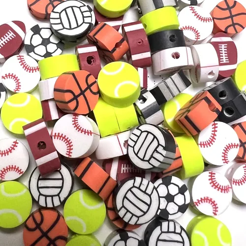 Miniatura 3 de 100 cuentas de arcilla polimérica mixta Heishi para hacer pulseras, aretes, collares, joyas Bola