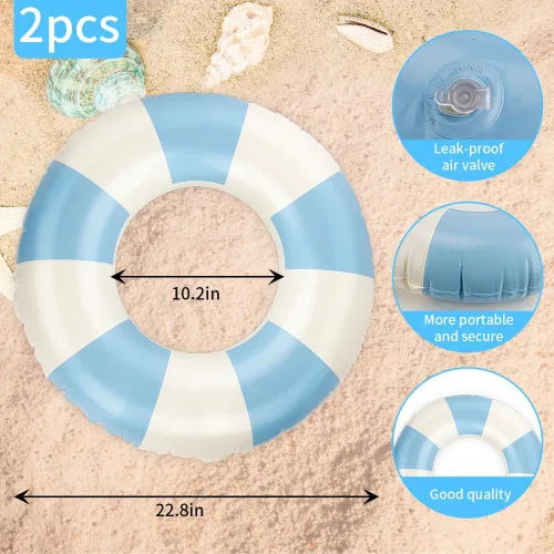 Miniatura 2 de Tubos de piscina, tubos interiores para piscina, intertubos redondos para piscina, flotantes, anillos de piscina, flotadores, tubos 2 piezas azul