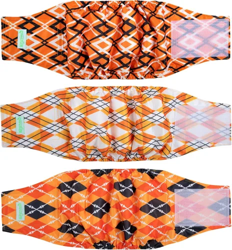 Miniatura 18 de wegreeco Pañales lavables para perros machos, paquete de 3 (ballena, talla L)