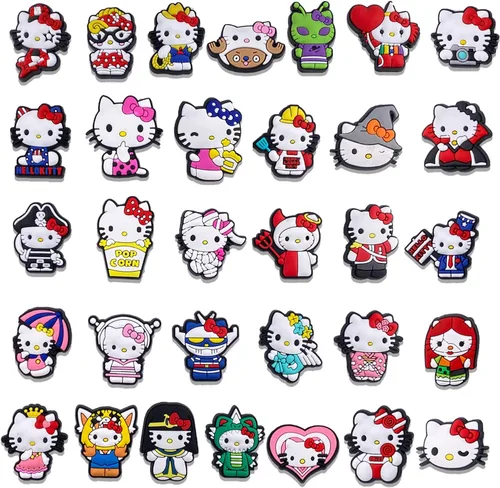 Miniatura 2 de 32 dijes de cocodrilo de anime, de PVC, kawaii, para niñas, niños, adolescentes, dibujos animados, zueco sandalias, pulsera, accesorios de zapatos