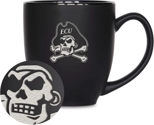 Miniatura 10 de Rico Industries - Taza de cerámica mate negra con grabado láser estándar de 15oz para NCAA (escuelas T & U) - Para bebidas calientes o frías