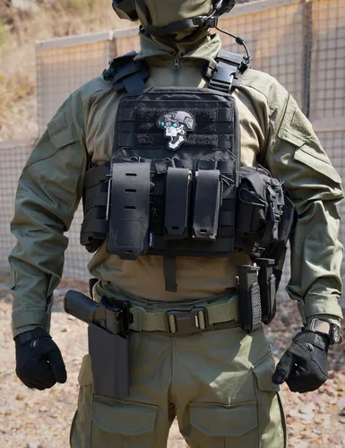 Miniatura 6 de IDOGEAR SPORTS Cinturón táctico resistente MOLLE de liberación rápida con 1.5 "/2 "exterior interior para hombres al aire libre Paintball Airsoft