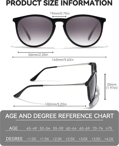 Miniatura 5 de IGnaef Reading Sunglasses for Women, Full Lens readers UV400 Protection IF8859