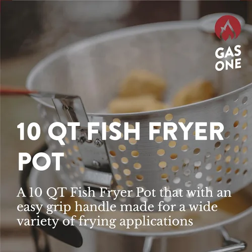 Miniatura 2 de Gas One Olla de Cocina de Aluminio Freidora Profunda con Cesta – Olla de Freír de Aluminio de 10QT con Asa de Agarre Fácil – Freidora Duradera