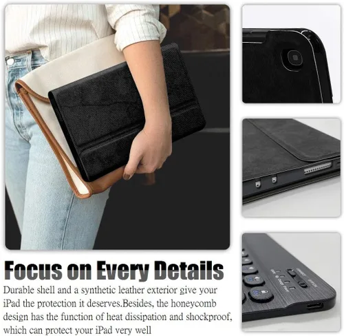 Miniatura 7 de Funda con teclado retroiluminado para Samsung Galaxy Tab S5e de 10.5 pulgadas 2019, 7 colores de retroiluminación desmontable teclado inalámbrico