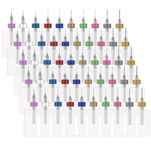 Juego de 50 brocas micro para Dremel, brocas de carburo de tungsteno de acero de 0.3mm-1.2mm con flauta en espiral para PCB de circuito impreso,