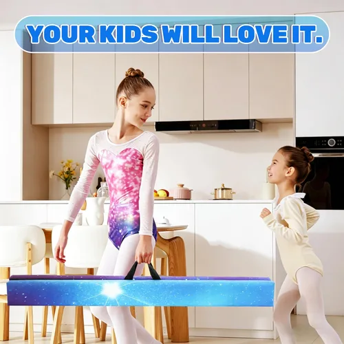 Miniatura 9 de FC FUNCHEER - Viga de equilibrio plegable, viga de suelo para gimnasia, equipo de gimnasia para niños, base de madera, fondo antideslizante y bolsa