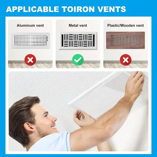 Miniatura 4 de 4 PCS Cubiertas Magnéticas de Ventilación Blancas - 5.5x12 Cubiertas Magnéticas de Ventilación con Pantalla de Malla para Registros de Blanco malla