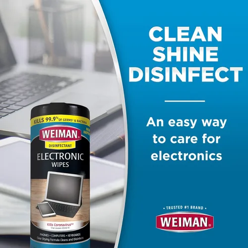 Miniatura 3 de Weiman Toallitas desinfectantes para electrónica y pantalla: limpia y desinfecta de forma segura tu teléfono, laptop, teclado, tabletas, lente