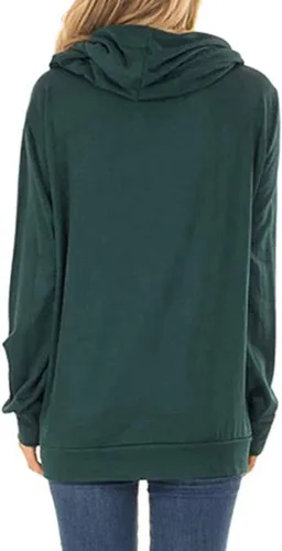 Miniatura 2 de Sudadera con capucha para mujer con cuello redondo y cordón