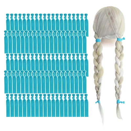 Miniatura 39 de MEEDEE Paquete de 100 lazos para el cabello, color negro, sin pliegues, nudos suaves para mujeres, sin daño, adecuado para colas de caballo, yoga