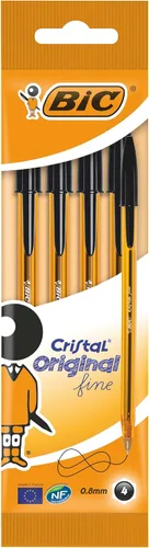 Miniatura 2 de BIC Cristal Fine Bolígrafo Pack de 4 Negro