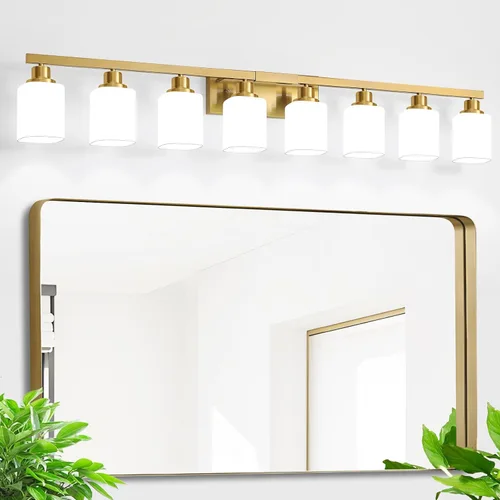 Miniatura 28 de Juego de 2 apliques de pared para baño, lámpara de tocador de baño negra, apliques de pared modernos para interiores con vidrio esmerilado cuadrado