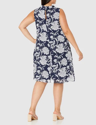 Miniatura 2 de SL Fashions Vestido de gasa asimétrico sin mangas para mujer talla grande estampado de gasa