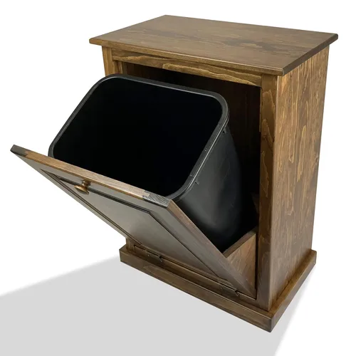 Miniatura 13 de Peaceful Classics Gabinete de Basura Abatible sin Cajón - Gabinete Extraíble de Madera, Gabinete Decorativo para Basura para Cocina, Dormitorio
