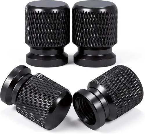 Miniatura 47 de 4 piezas de tapas de válvula de rueda con estilo púas, cubiertas universales de válvula de rueda de aleación de aluminio a prueba de polvo