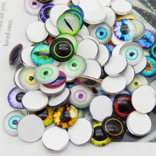 Miniatura 4 de JJG QAZ - 120 piezas (60 pares) de cristal redondo de cristal mixto de 0.236 pulgadas (60 pares) de ojo de dragón ojo de dragón ojo de gato