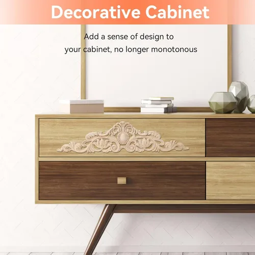 Miniatura 4 de Onlay de madera, apliques de madera sin pintar y onlays para muebles, apliques decorativos de madera, apliques de madera y onlays muebles Onlay
