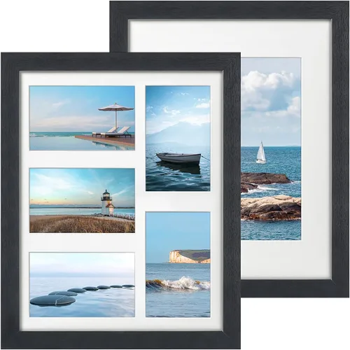 Miniatura 10 de Q.Hou Marco de Fotos de 8x10 Marcos de Fotos Negros Paquete de 4 con Vidrio de Alta Definición para Mesa o Decoración de Pared (QH-PF8X10-BK)