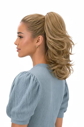 Miniatura 32 de PRETTYSHOP - Extensión de cabello rizado voluminoso, cola de caballo de 14 pulgadas con clip, resistente al calor