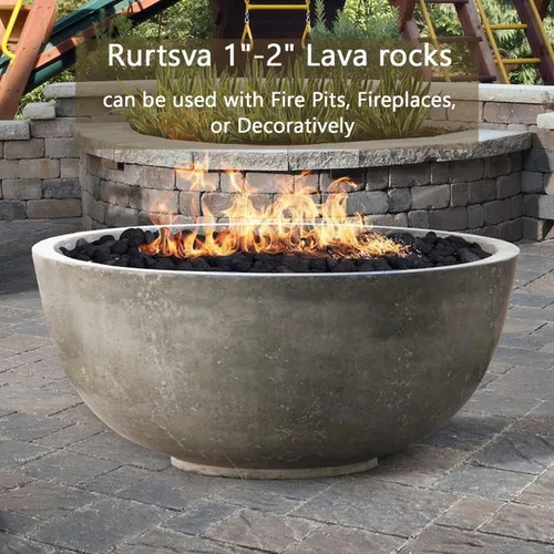 Miniatura 5 de Roca de lava mediana de 5 libras, piedras volcánicas naturales de 1 a 2 pulgadas, uso en chimeneas, hogueras o cuencos para incendios de gas natural