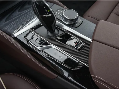 Miniatura 3 de SUNJIKA Compatible con caja de cambios de fibra de carbono, botón para cubierta de panel, accesorios interiores para BMW Serie 5 G30 G38 525i 530i