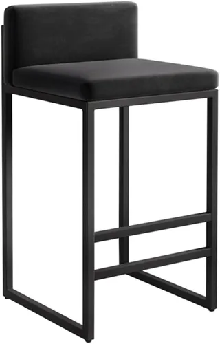 Miniatura 10 de GIZNXBA Taburetes de bar sin brazos de 25.6 pulgadas para encimera de cocina con respaldo, taburetes de bar tapizados modernos de terciopelo, /blanco