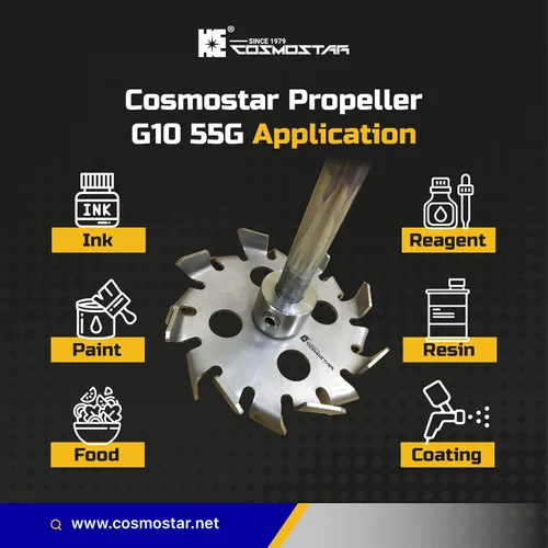Miniatura 5 de Cosmostar - Hoja de engranaje de mezcla de acero inoxidable, mezclador de pintura de 55 galones, herramientas de hélice para pintura epoxi, resina