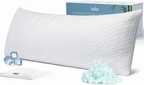Miniatura 8 de Rainmr Almohada de Cama Tamaño Queen para Dormir de Espuma Viscoelástica Triturada con Altura Ajustable y Funda de Almohada Lavable Refrescante
