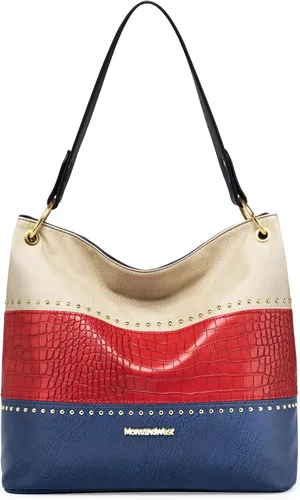 Montana West Bolsos y bolsos Hobo para mujer, de cuero vegano, con asa superior, con cremallera