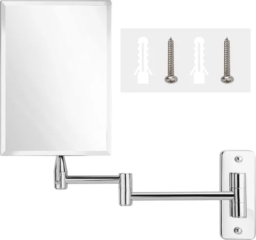 Miniatura 3 de MIRRORVANA Espejo de pared sin marco para baño con extensión giratoria de 11 pulgadas, sin aumento, superficie rectangular de 8.7 x 6.3 pulgadas