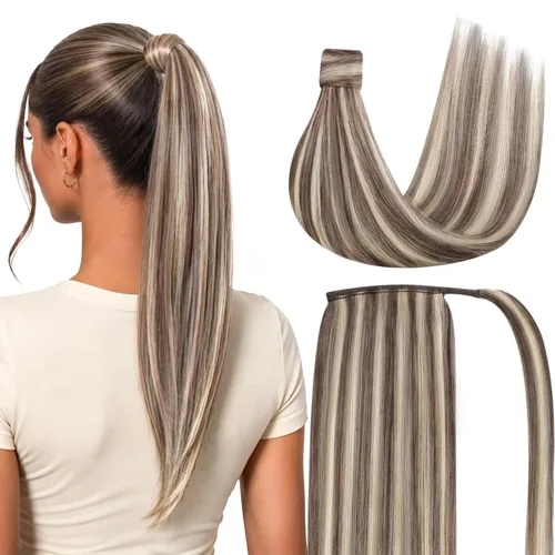 Miniatura 17 de Ve Sunny - Extensión de cabello humano real con pinza, extensiones de cabello lacio con clip, color marrón moca, 20 pulgadas, 2.82 oz