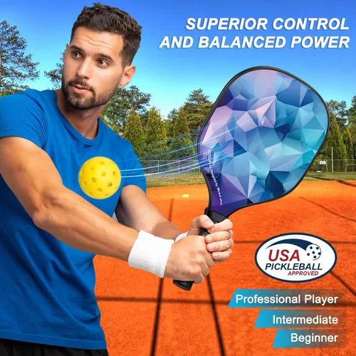 Miniatura 2 de Juego de 4 palas de pickleball aprobadas por USAPA, ligeras, 4 pelotas de pickleball, 4 toallas refrescantes y bolsa, raquetas de pickleball premium