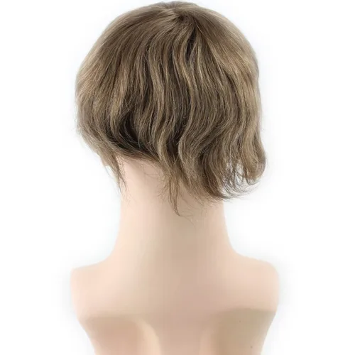 Miniatura 6 de Voloria Encaje francés de cabello humano real con piel fina PU para hombre Stock Toupee Hair Pieces #18