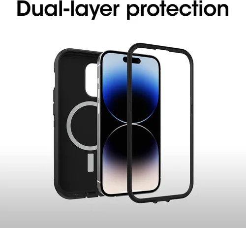 Miniatura 3 de OtterBox Funda para iPhone 14 Pro Max (solamente) Defender Series XT, color negro, sin pantalla, resistente, se ajusta a MagSafe, accesorio