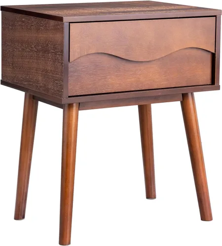 Karl home Mesita de noche moderna Mid Century color marrón