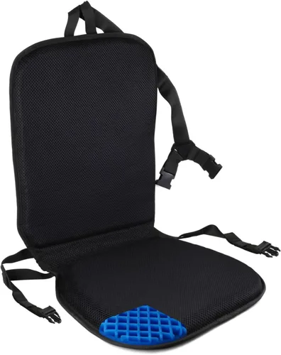 FOMI Cojín ortopédico de gel para asiento y respaldo | Almohada de apoyo superior de la parte inferior de la espalda para automóvil, oficina, silla