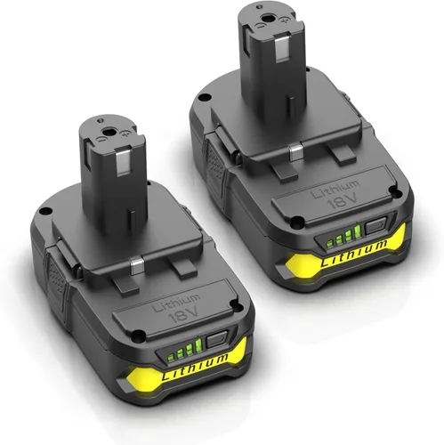 Paquete de 2 baterías de repuesto de 4.0Ah para Ryobi de 18 V, compatible con herramientas inalámbricas Ryobi 18Volt P102 P108 P103 P107 P109 ONE+