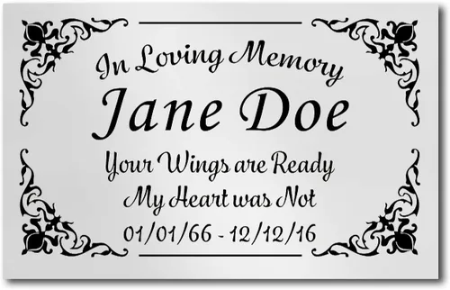 Miniatura 25 de Placa conmemorativa con borde elegante, mensaje personalizado y emblemas de reconocimiento de memoria de identificación, fabricado en Estados Unidos