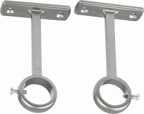 Miniatura 12 de KXLife Soporte de barra de cortina para montaje en techo, soporte resistente para montaje en techo o pared (juego de 2, níquel)