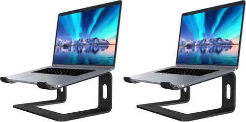 Miniatura 11 de SOUNDANCE Soporte para portátil, elevador de computadora de aluminio, elevador ergonómico para portátiles para escritorio, soporte de metal