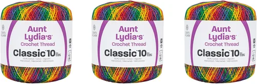 Miniatura 25 de Aunt Lydia Classic Crochet - Paquete de 3 unidades de 350y/1,049.9 ft - Blanco Antiguo