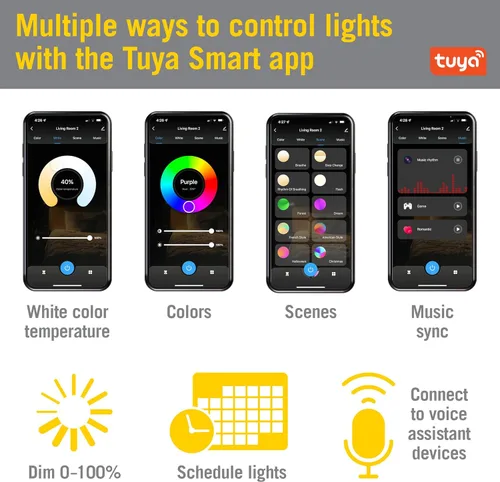Miniatura 7 de Armacost Lighting Retrofit - Focos empotrables inteligentes LED RGB+WW para remodelación, paquete de 4