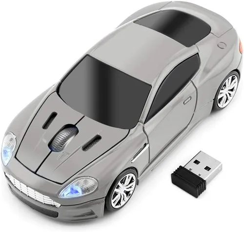 Miniatura 10 de Inalámbrico Coche Deportivo Ratón Ordenador Portátil Ratones Ópticos Ratones USB 2.4GHz (Plata)